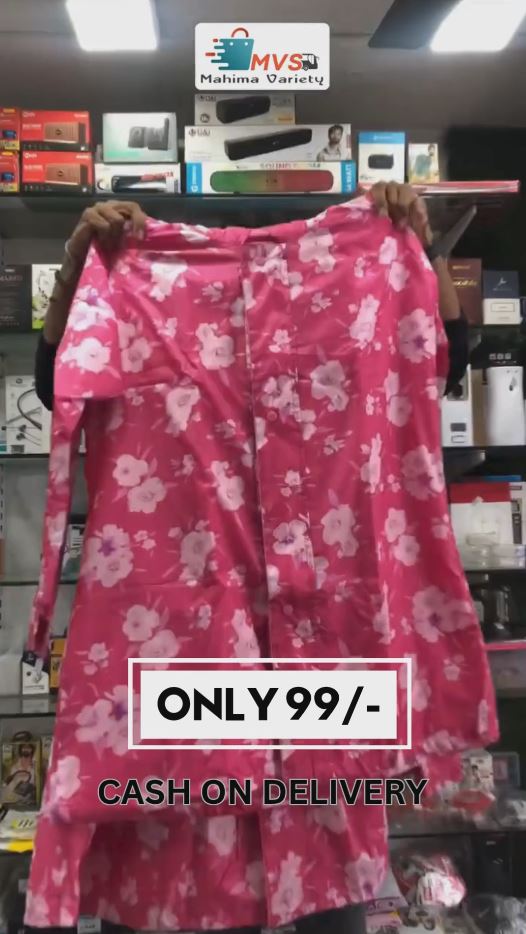 Lightweight Polka Dot Raincoat for Women – Waterproof & Reusable | Front-Button Closure | Free Size | Pink Transparent Hooded Raincoat – Only ₹99