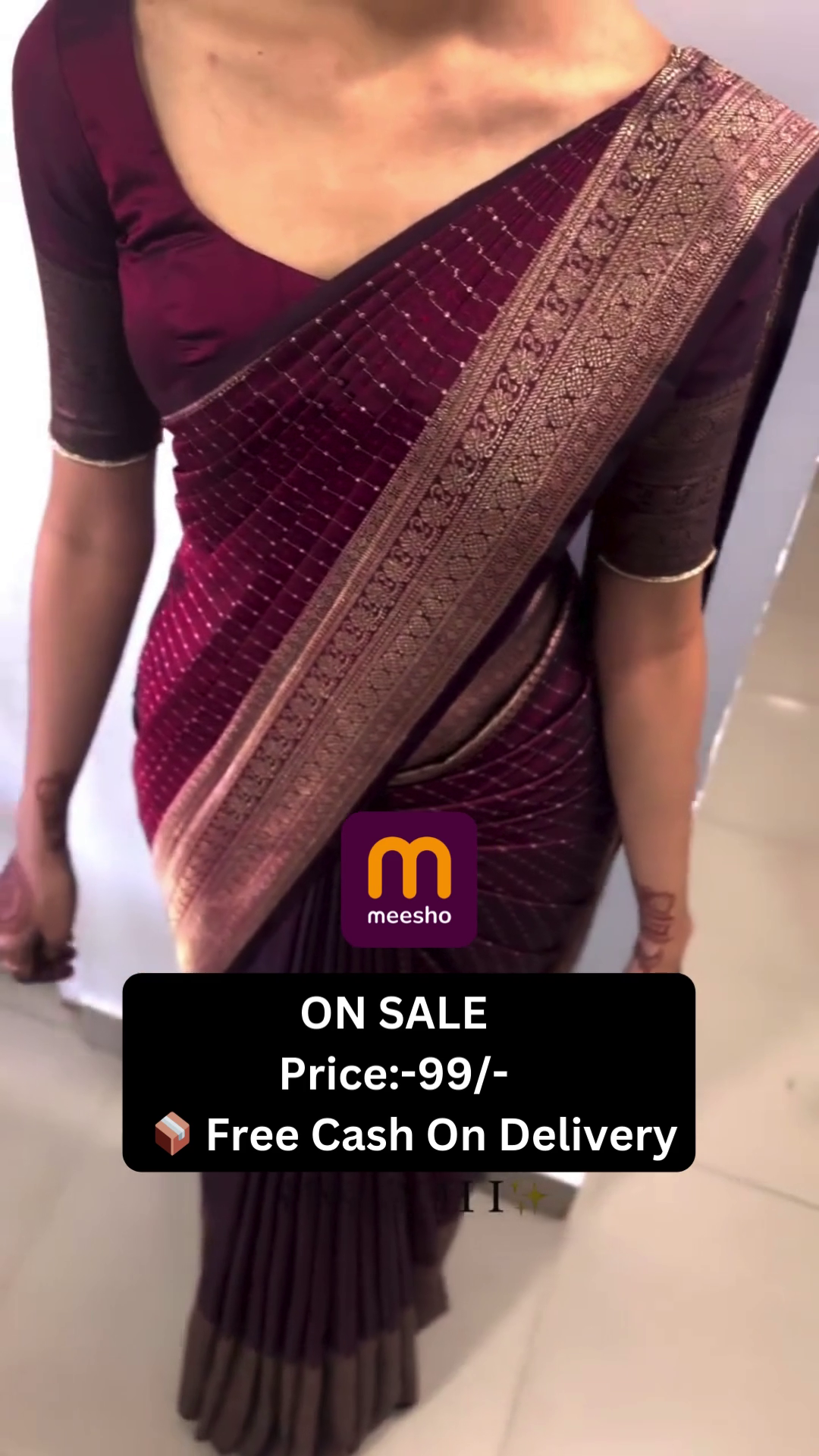 Madurai Sungudi Cotton Saree - Plain Tissue Border for Women