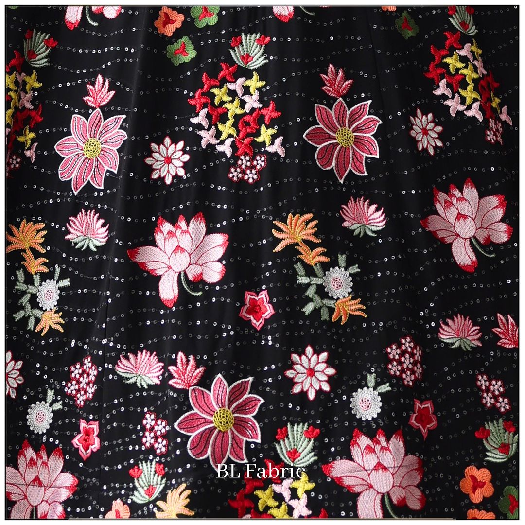 Multi Thread Sequence Black Color Embroidery work Designer Wedding Lehenga Choli