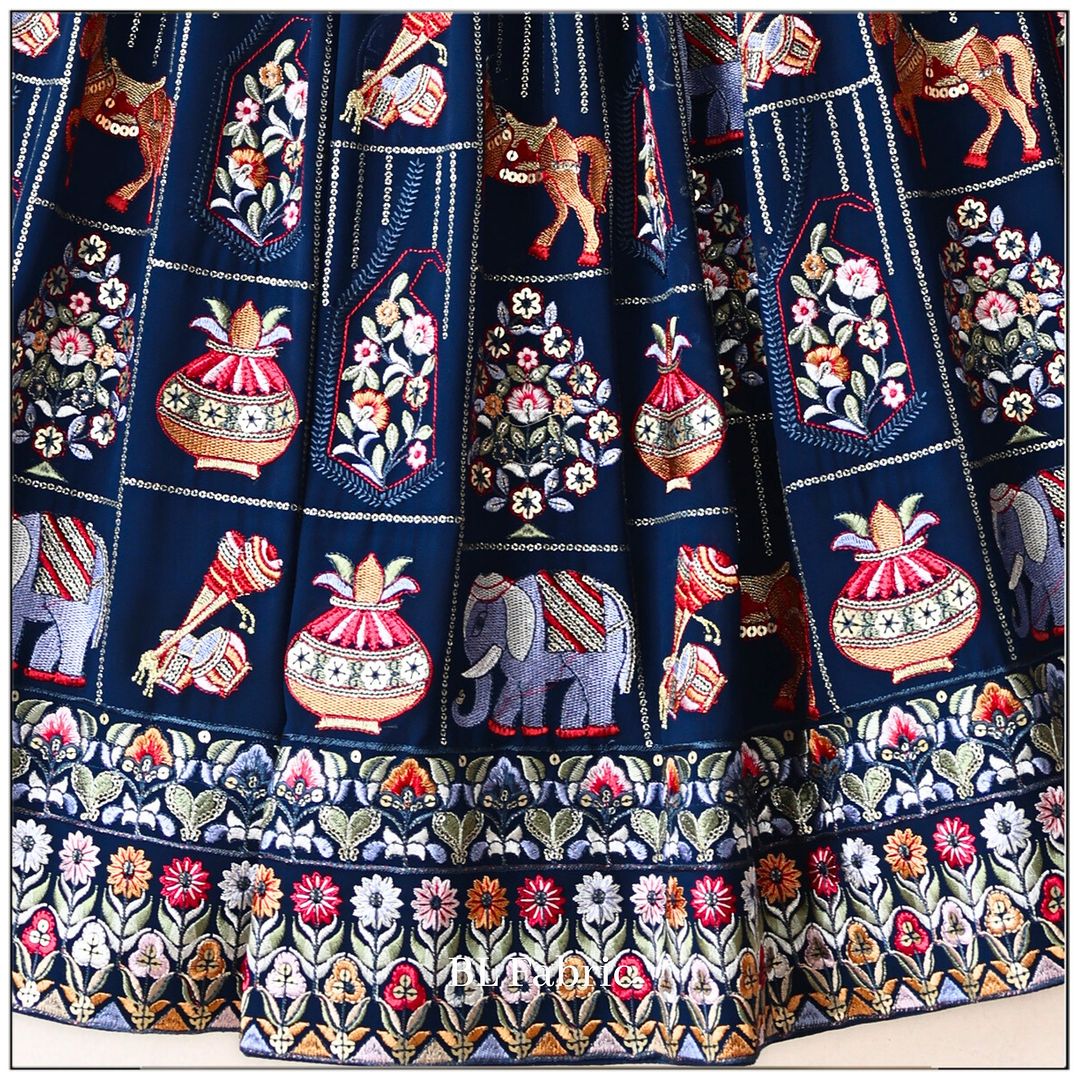 Embroidery Blue color Sequence work Designer Lehenga Choli for Any Function