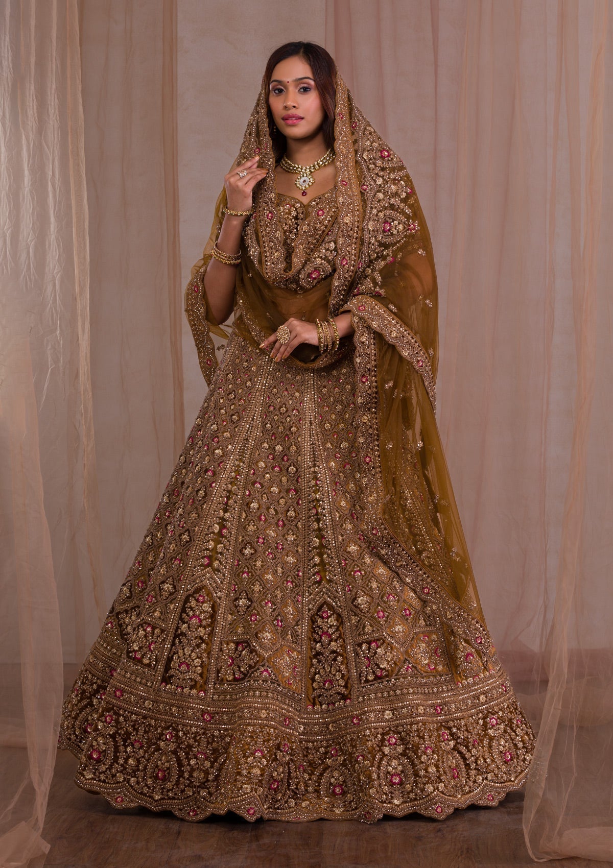 Zariwork Velvet Readymade Lehenga