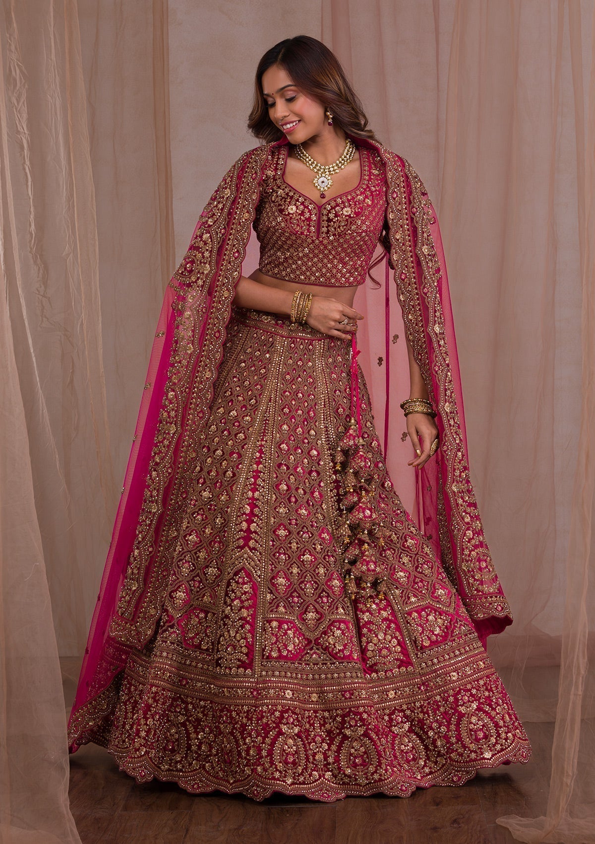 Zariwork Velvet Readymade Lehenga
