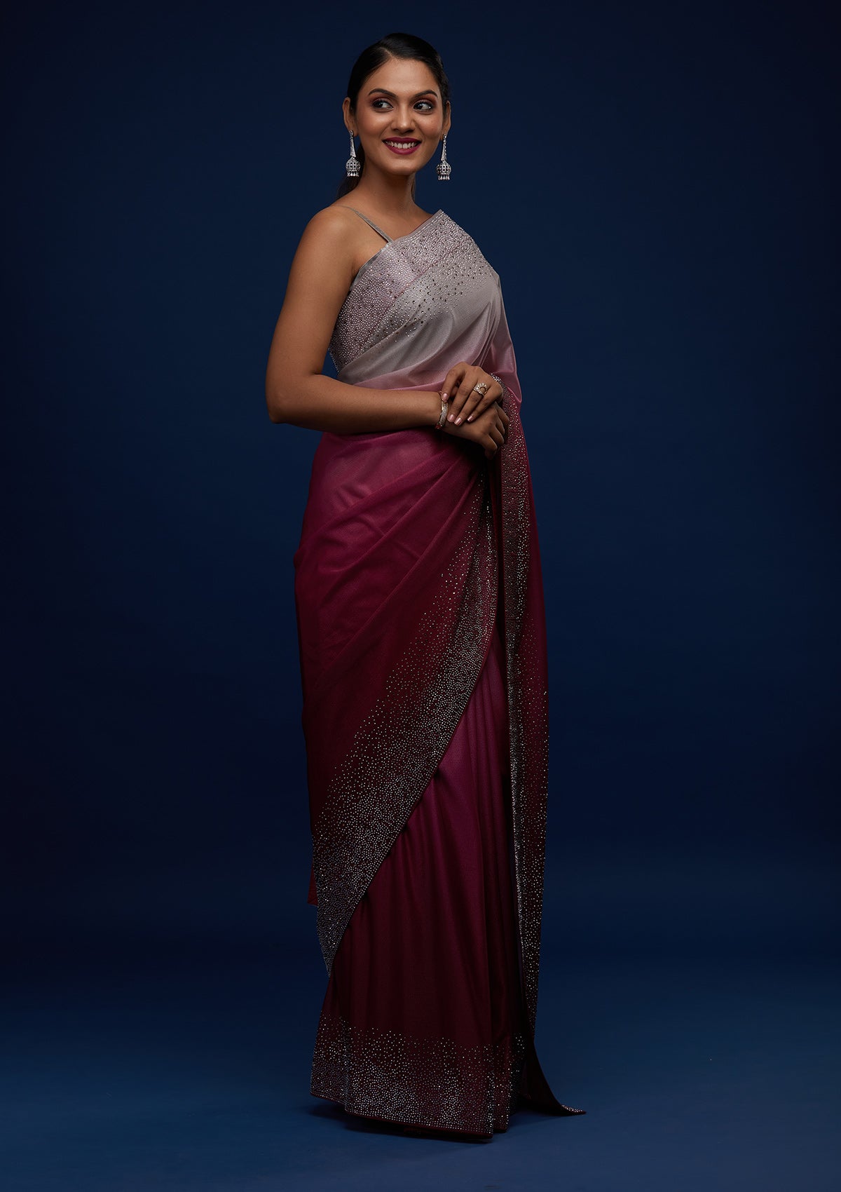 Wine Tissue Designer Saree
