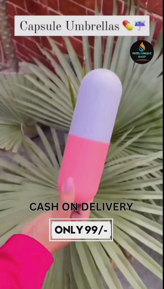 Trendy Capsule Umbrella | Dual-Tone Pink & Lavender | Compact & Foldable | Rain & UV Protection | Lightweight Travel Umbrella