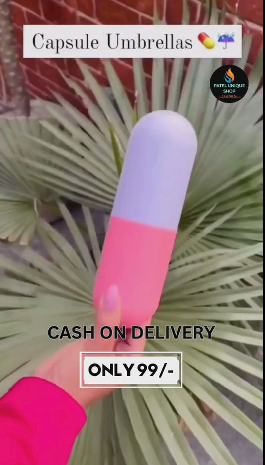 Trendy Capsule Umbrella | Dual-Tone Pink & Lavender | Compact & Foldable | Rain & UV Protection | Lightweight Travel Umbrella