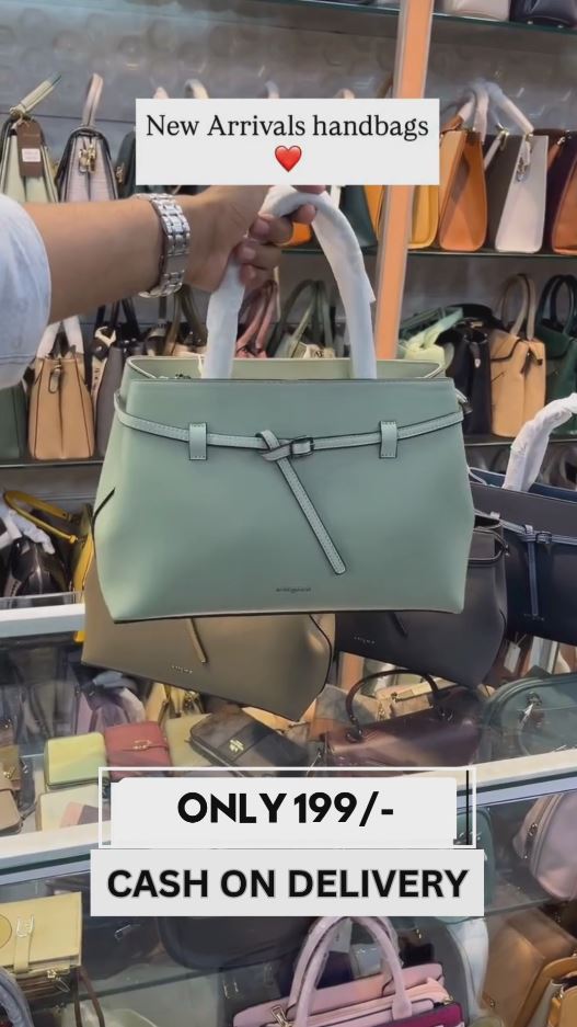 Mint Green Minimalist Belt-Style Handbag for Women – Enigma PU Leather Tote | Trendy Office & Casual Shoulder Bag