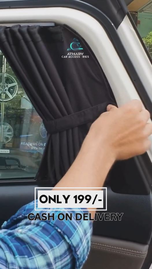 Black Magnetic Car Window Curtains for Sun Protection – Set of 2 | Premium Sunshade for All Cars | UV & Heat Resistant Privacy Screen