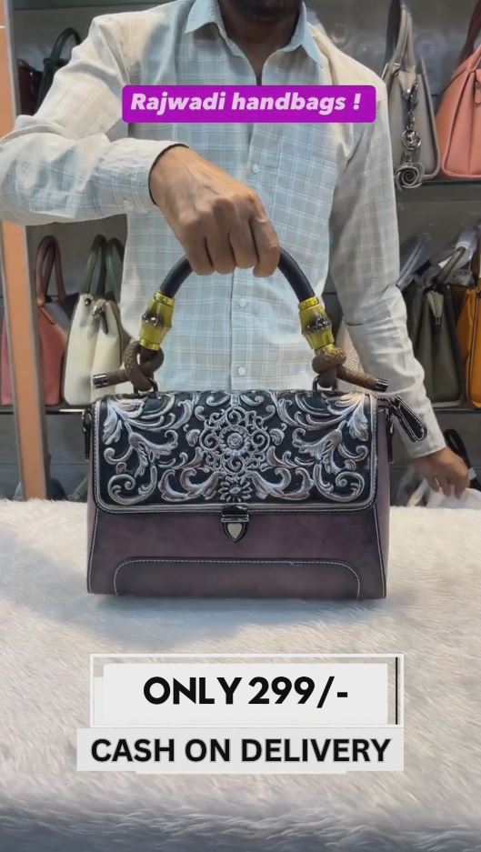 Rajwadi Designer Handbag for Women | Velvet Finish with Zari Embroidery | Traditional Festive Purse