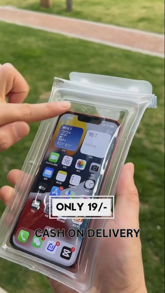 Transparent Waterproof Mobile Pouch Cover – Touch-Friendly Zip Lock Case for All Smartphones | Rain & Travel Use | Universal Fit