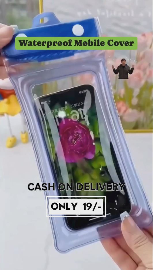 Universal Waterproof Mobile Pouch – Transparent Touch-Sensitive Cover | Blue Lock | Beach, Rain & Travel Safe | Water-Resistant Mobile Case