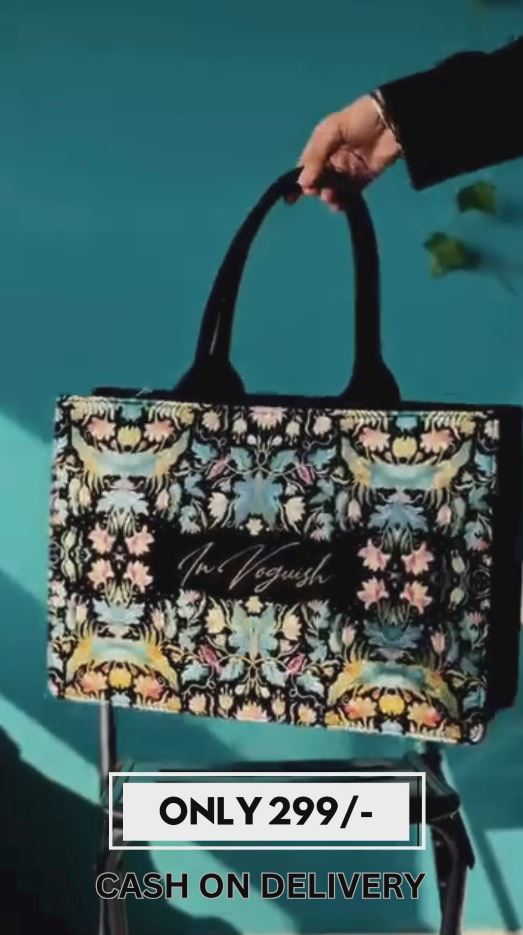 Multicolor Floral Embroidered Jute Tote Bag – Spacious Eco-Friendly Handbag for Women | Trendy Daily Use Carry Bag