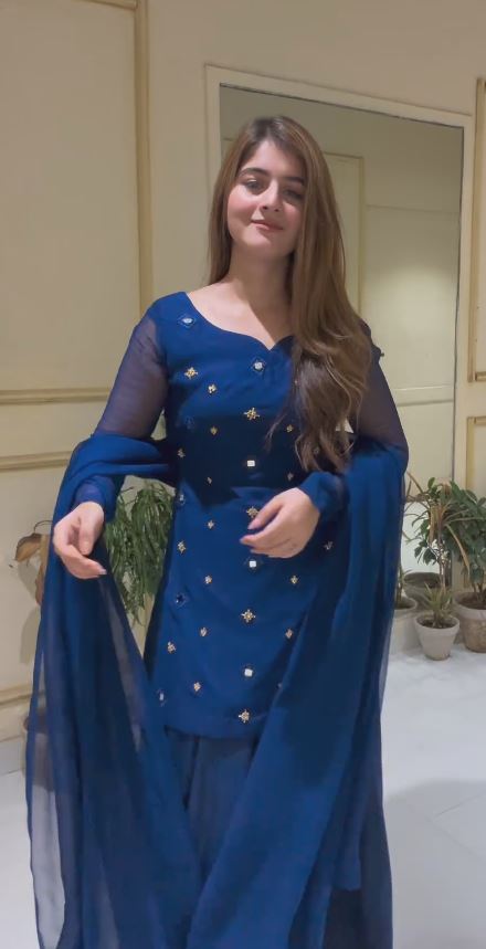 Navy Blue Color Designer Gota Patti Ladies Sharara Suit