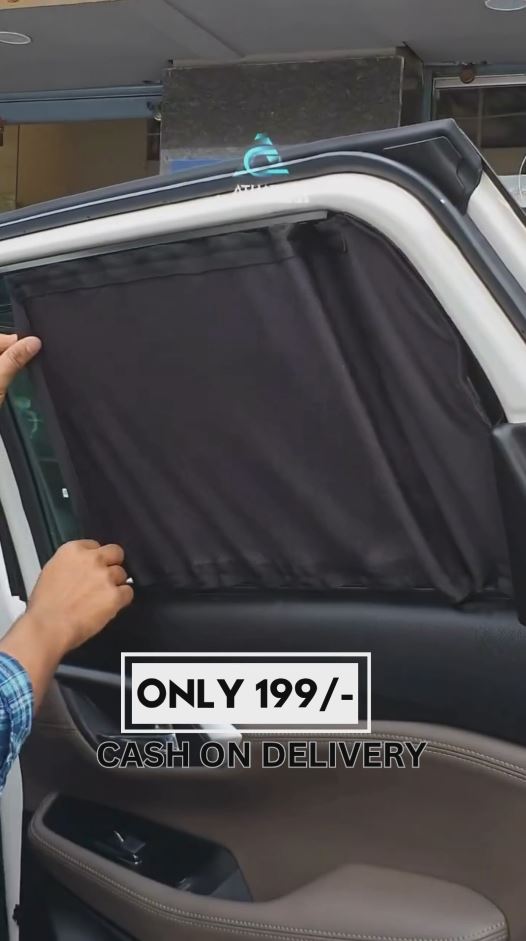 Black Magnetic Car Window Curtains for Sun Protection – Set of 2 | Premium Sunshade for All Cars | UV & Heat Resistant Privacy Screen