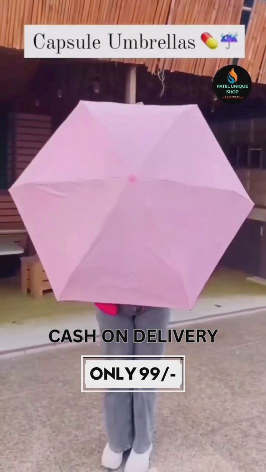 Trendy Capsule Umbrella | Dual-Tone Pink & Lavender | Compact & Foldable | Rain & UV Protection | Lightweight Travel Umbrella