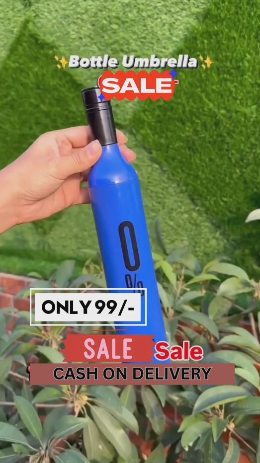 Stylish Pink Bottle Umbrella – Compact, Leak-Proof, Foldable Rain & Sun Umbrella | Trendy Water Bottle Style | Monsoon Must-Have – Just ₹99
