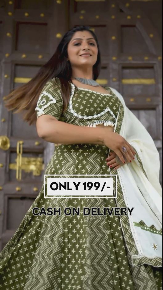 Wedding Special Green Real Mirror Hand Work Lehenga Choli