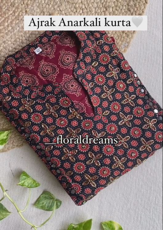 Floral Printed Thread Work Pure Cotton Straight Kurta With Trouser & Dupatt