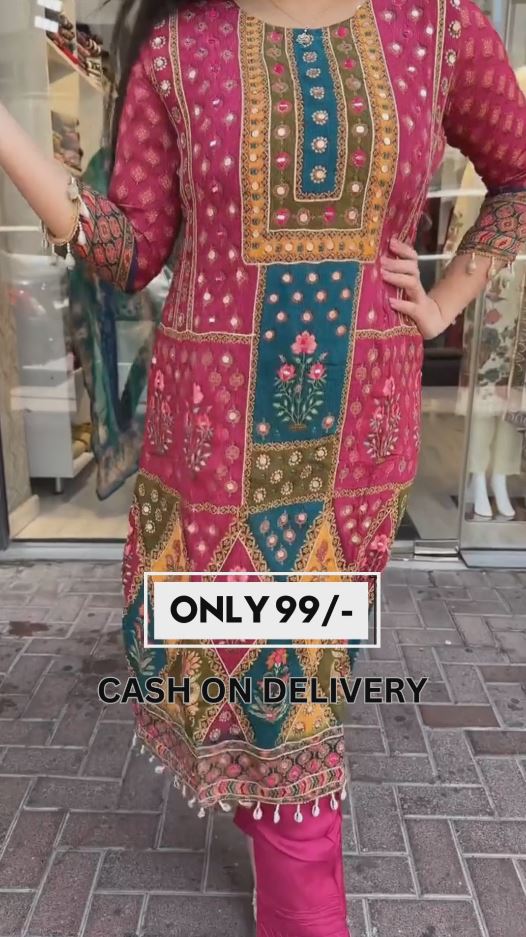 Beautiful Masine Mirror Work Salwar Suit