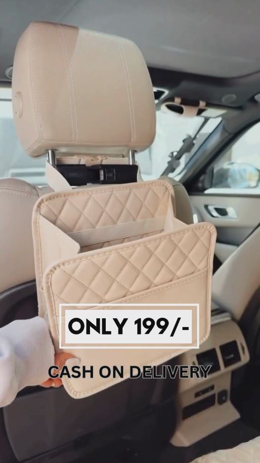 🚗 Car Back Seat Organizer – Premium Quilted Leatherette Storage Pocket | Only ₹199/-