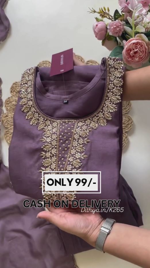 Red - 3pc Cotton Bagh Print Unstitched Dress Material with Jewellery Set 23