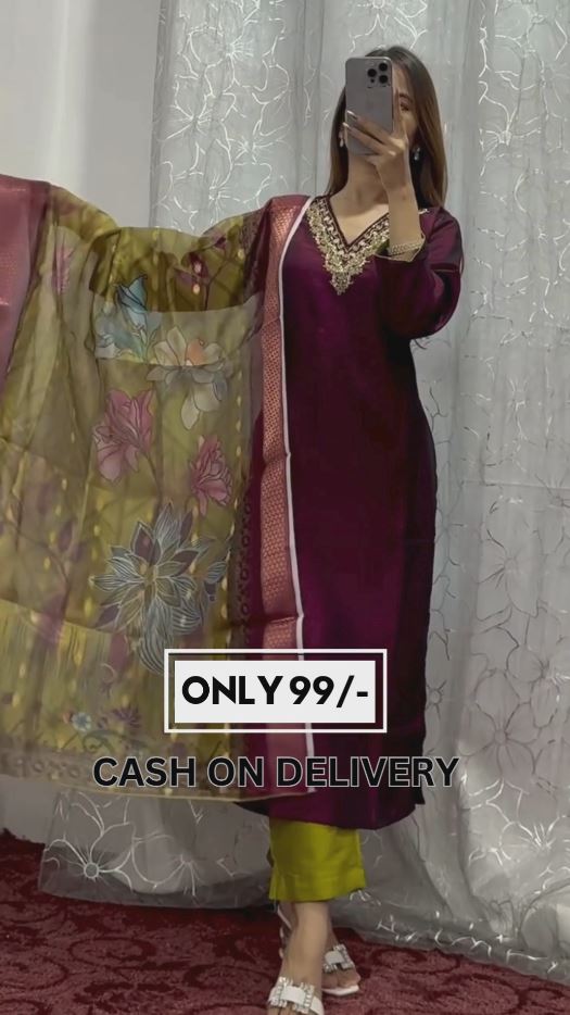 Latest Trendy Silk Blend Maroon Kurta Pant Set with Dupatta set