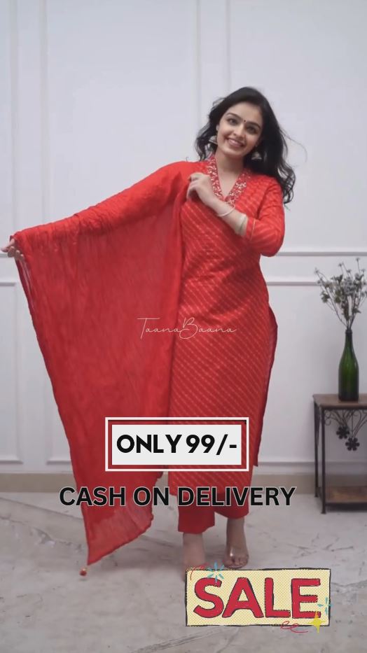 Red Ethnic Motif Embroidered Unstitched Dress Material