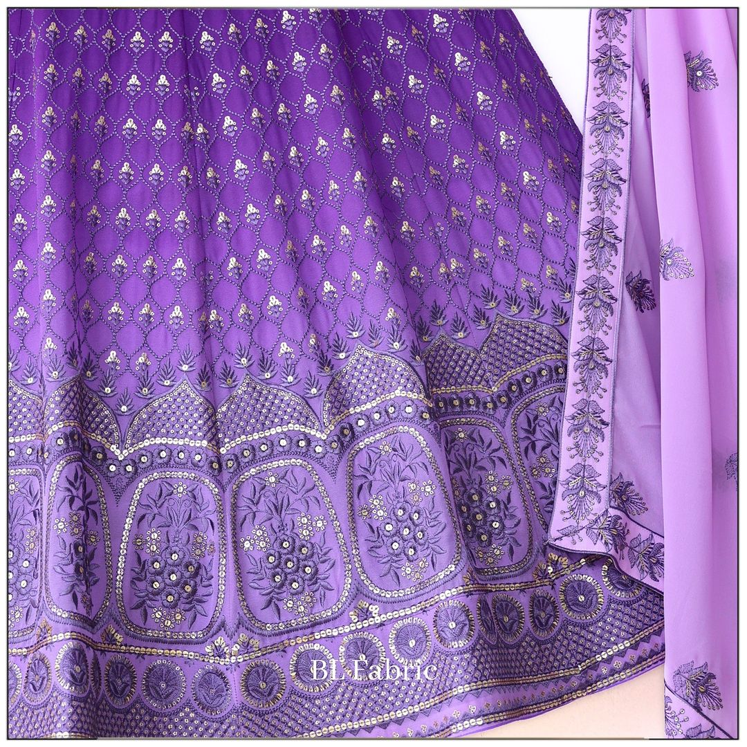 Purple color Sequence Embroidery work Designer Wedding Lehenga Choli