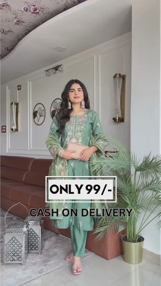 Pista Green Gharara Set With Zari Embroidered Kurta And Dupatta