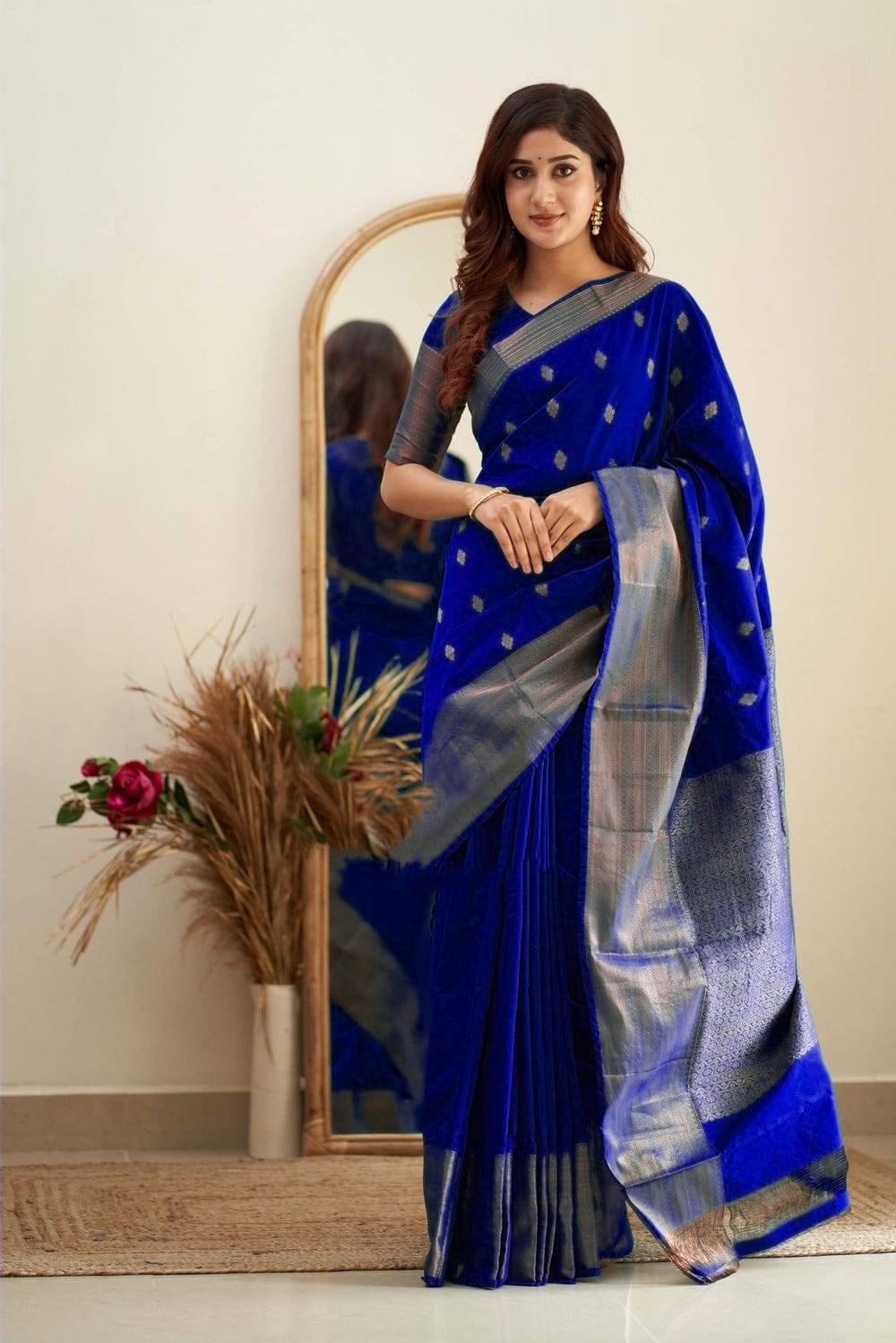 Festive Wear Blue color soft Banarasi Silk Saree