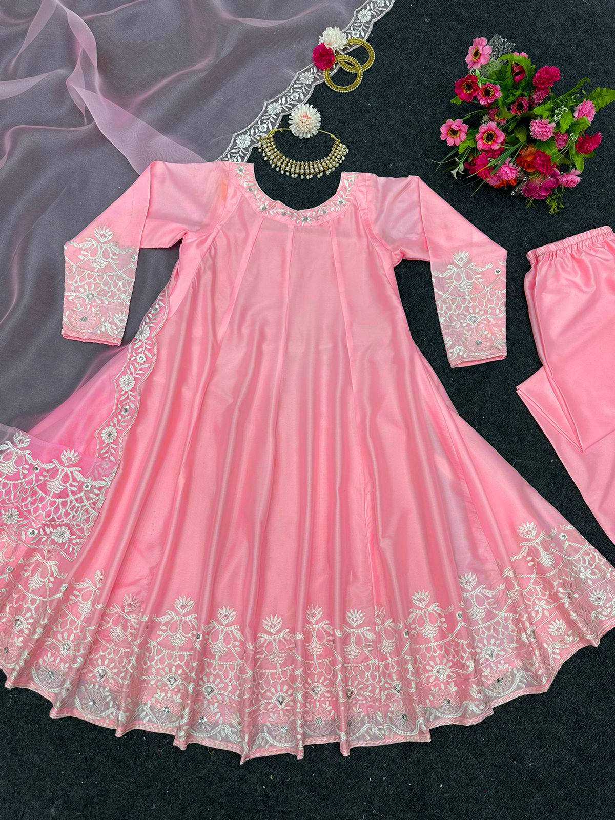 Bollywood Style Light Pink Color Shining Palazzo Set