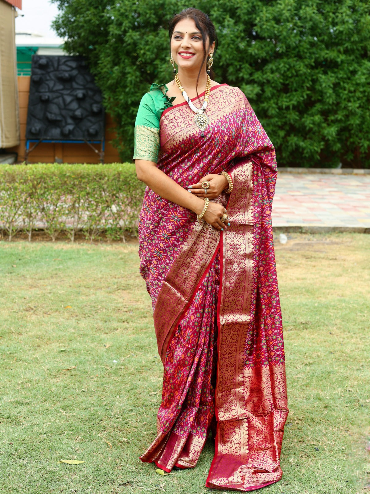Wedding Wear Pink Color Zari Weaving Saree