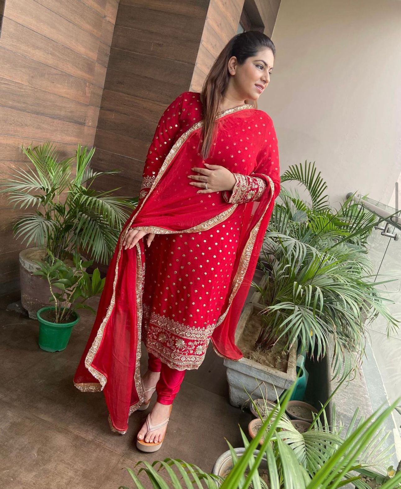Beautiful Red Color Sequence Work Salwar Suit