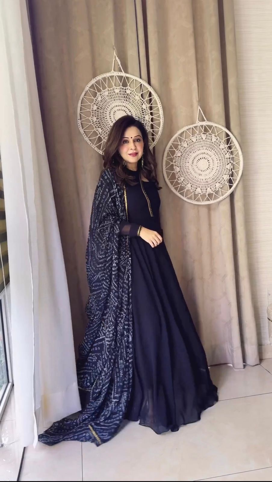 Lovely Black Color Gown With Digital Print Dupatta