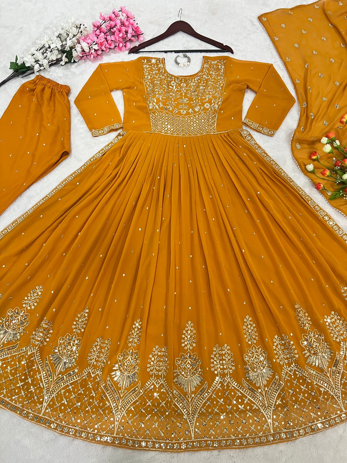 Wonderful Sequence Work Mustard Color Salwar Suit