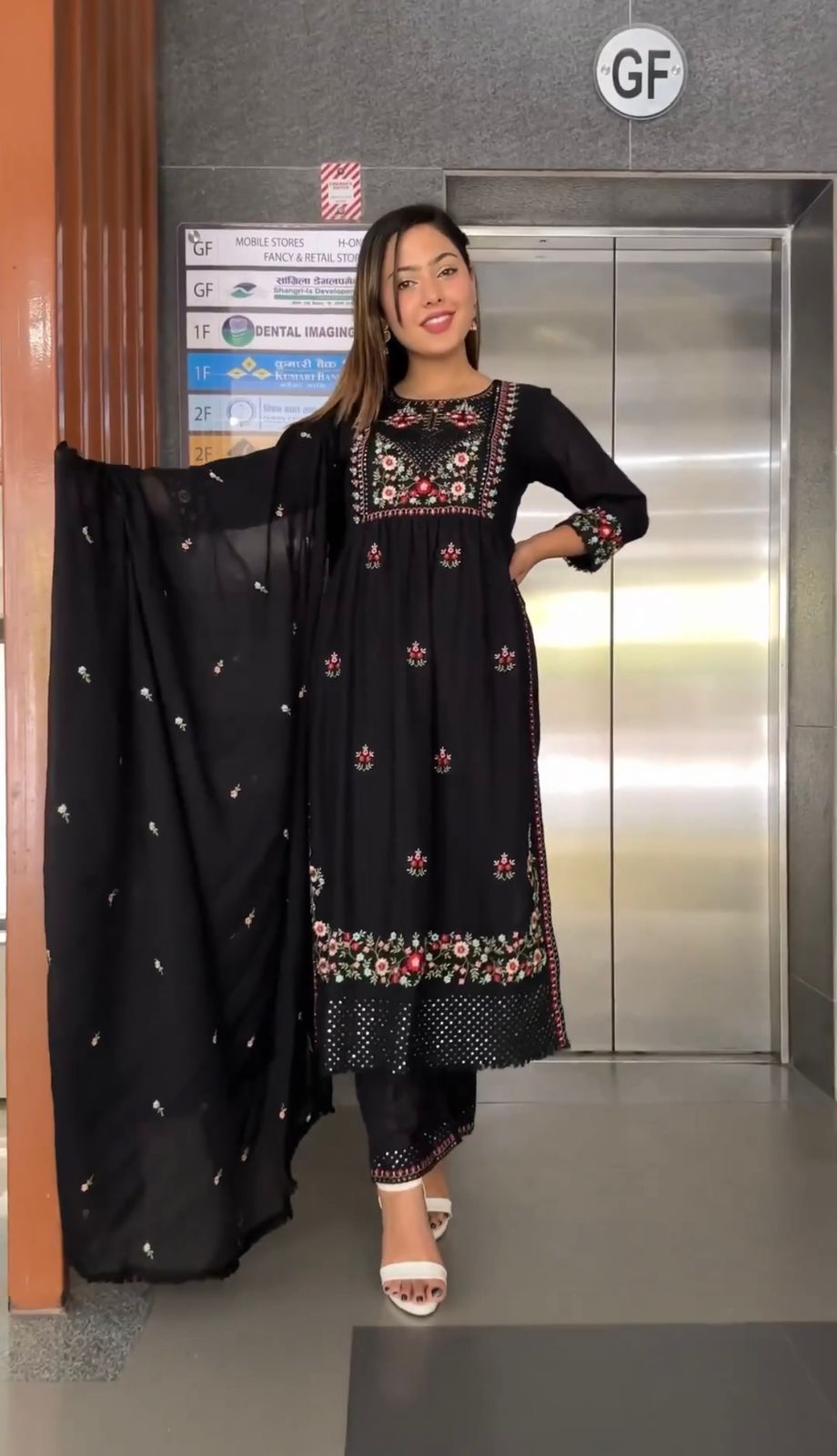 Lovely Black Color Embroidery Work Salwar Suit