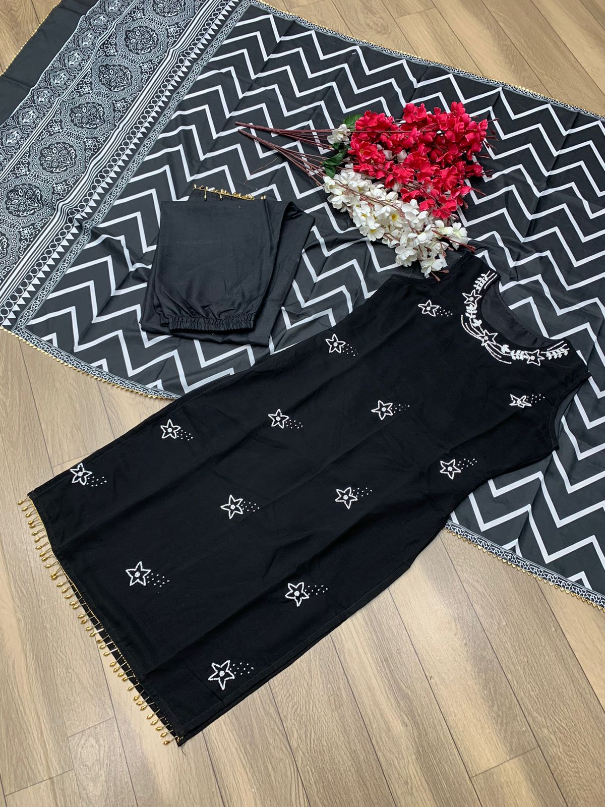 Fully Stitched Black Color Fantastic Salawar Suit