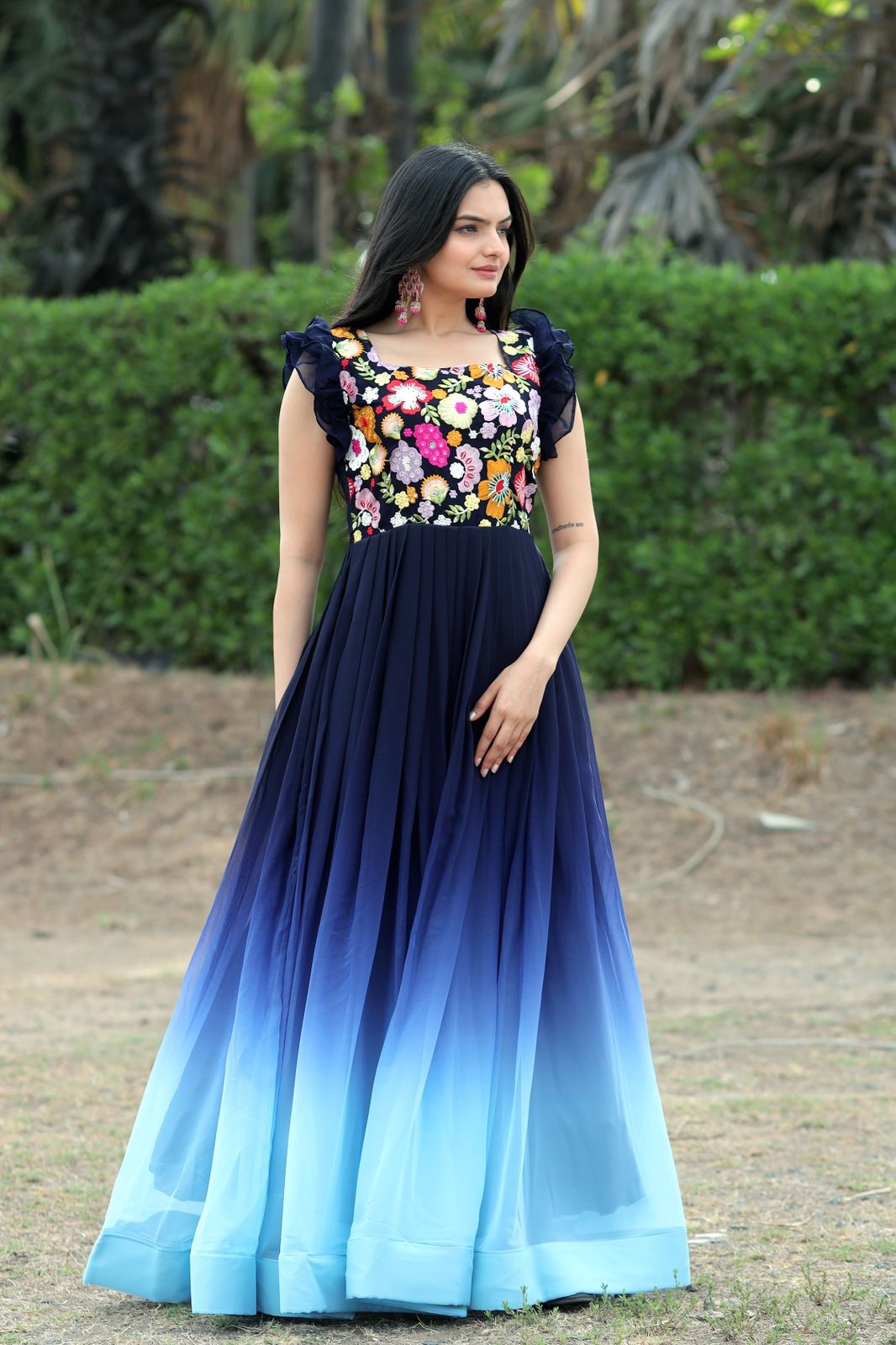 Buy Passion Flower Long Dress at Rs. 2349 online from Bullionknot Long  Dresses : BK484N