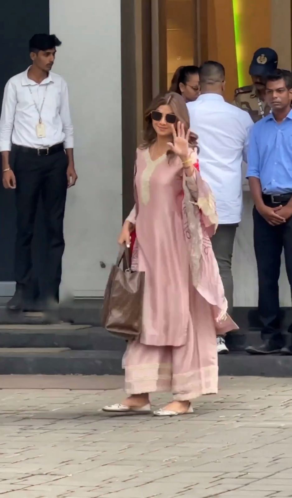 Celebrity Style Wear Sequence Work Light Pink Salwar Suit