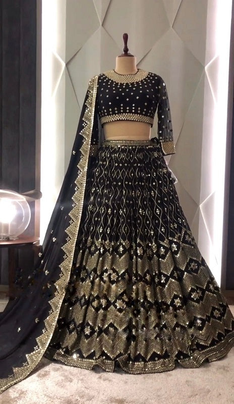 Refreshing Black Color Designer Printed Zari Satin Wedding Wear Lehenga  Choli For Women at Rs 999 | Designer Lehenga Choli in Dehradun | ID:  2851944850148