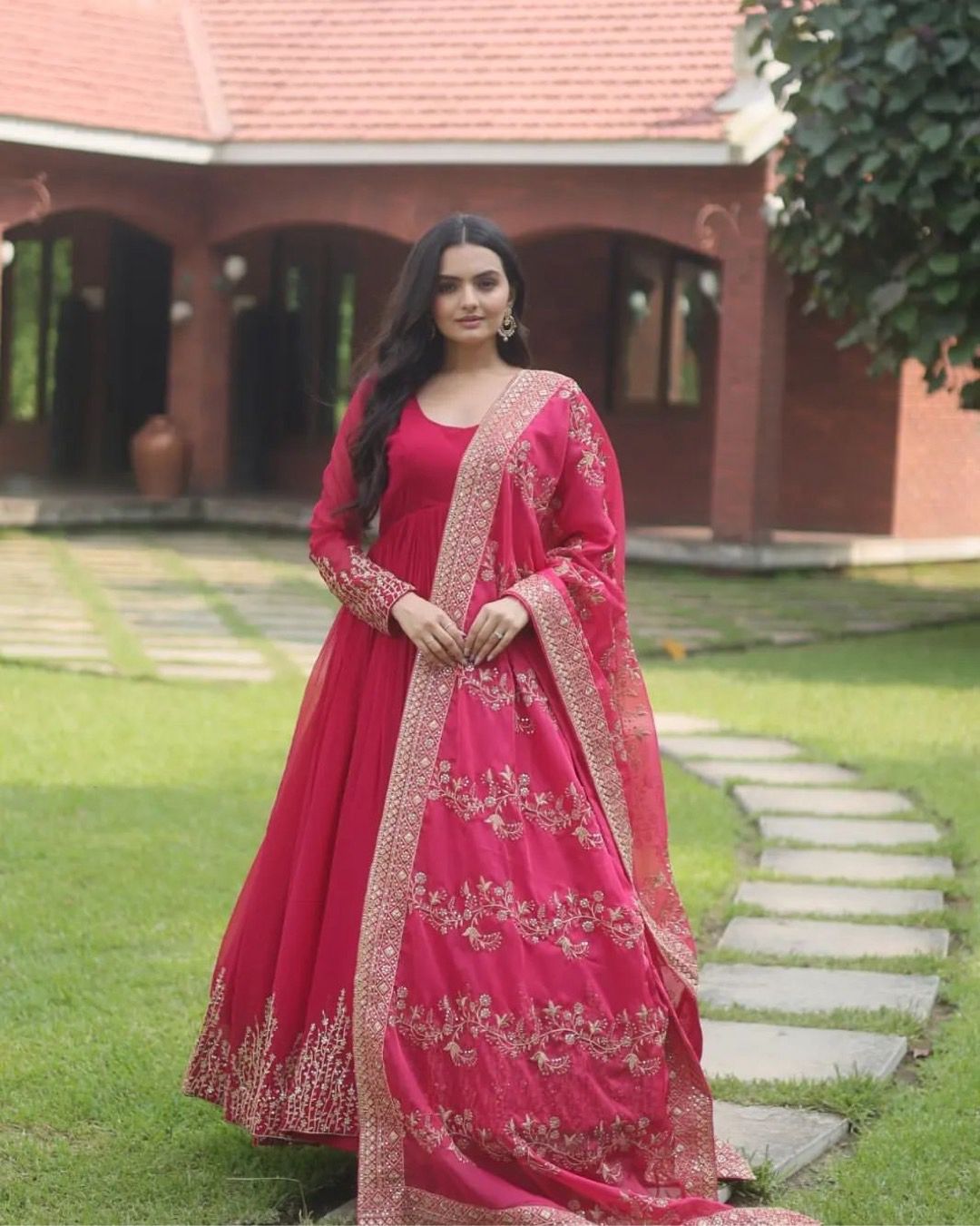 Exclusive Sequence Work Pink Color Anarkali Gown