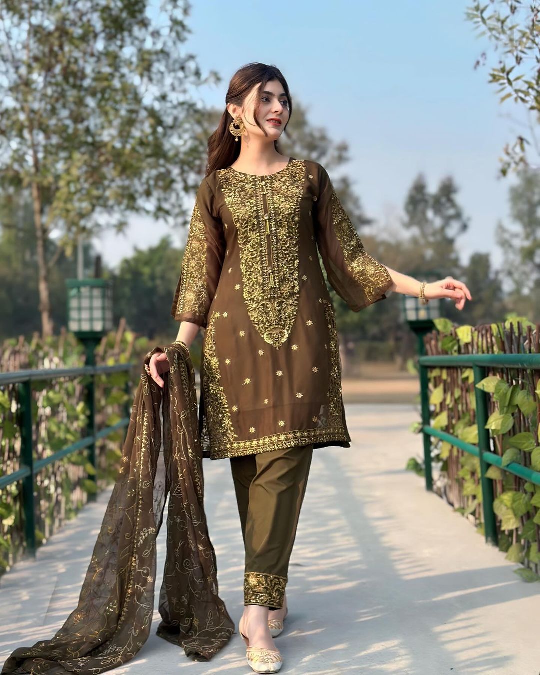 Buy Purple Embroidered Mehndi Trendy Salwar Suit Online