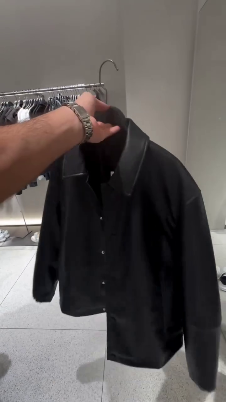 brown faux suede collared jacket.