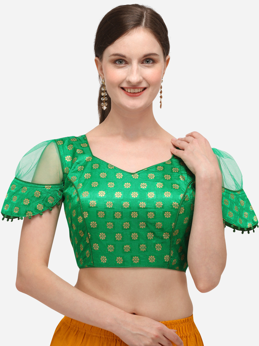 Stylish Green Color Printed Blouse