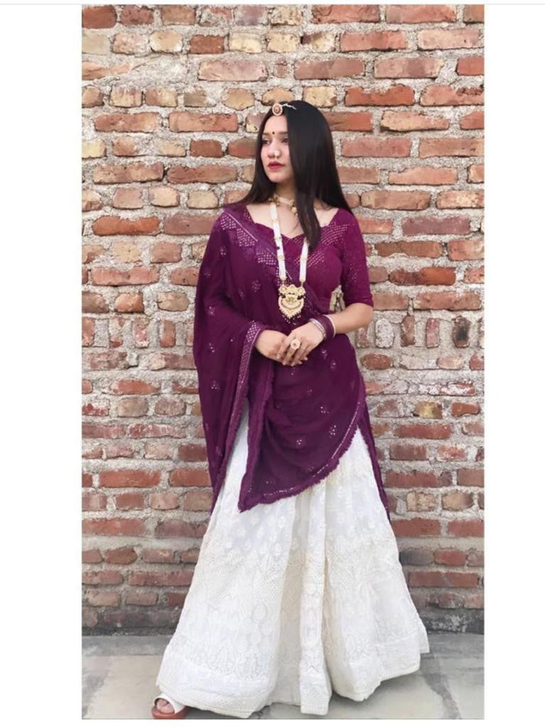 BRANDED PURPLE SOFT NET BEAUTIFUL EMBROIDERY MOTIWORK BUY ONLINE LATEST  EXCLUSIVE GORGEOUS BEAUTIFUL TRENDY CHARMING BABY GIRL DESIGNER PARTY WEAR  PURPLE AND WHITE LEHENGA CHOLI SET BEST SUPPLIER IN INDIA AUSTRALIA USA