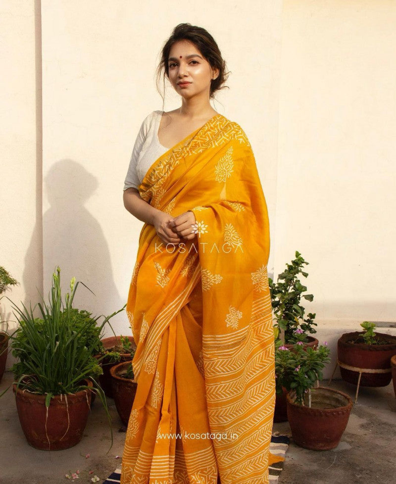 Yellow Color Haldi Wear Banarasi Silk Beautiful Saree