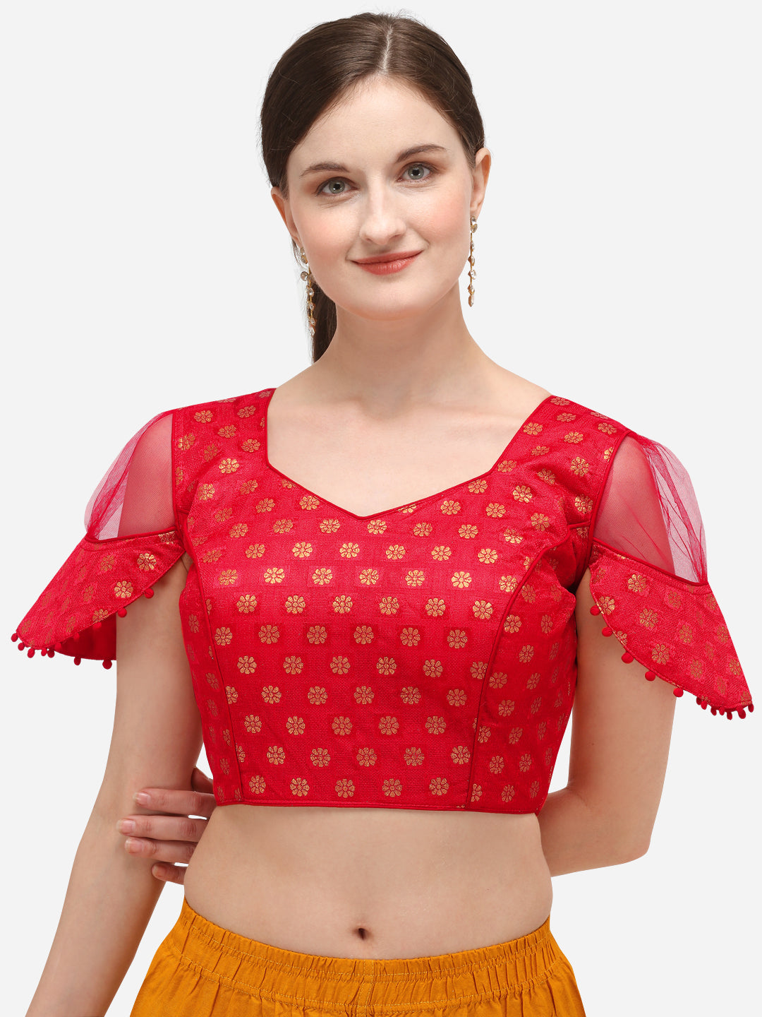 Stylish Red Color Printed Blouse