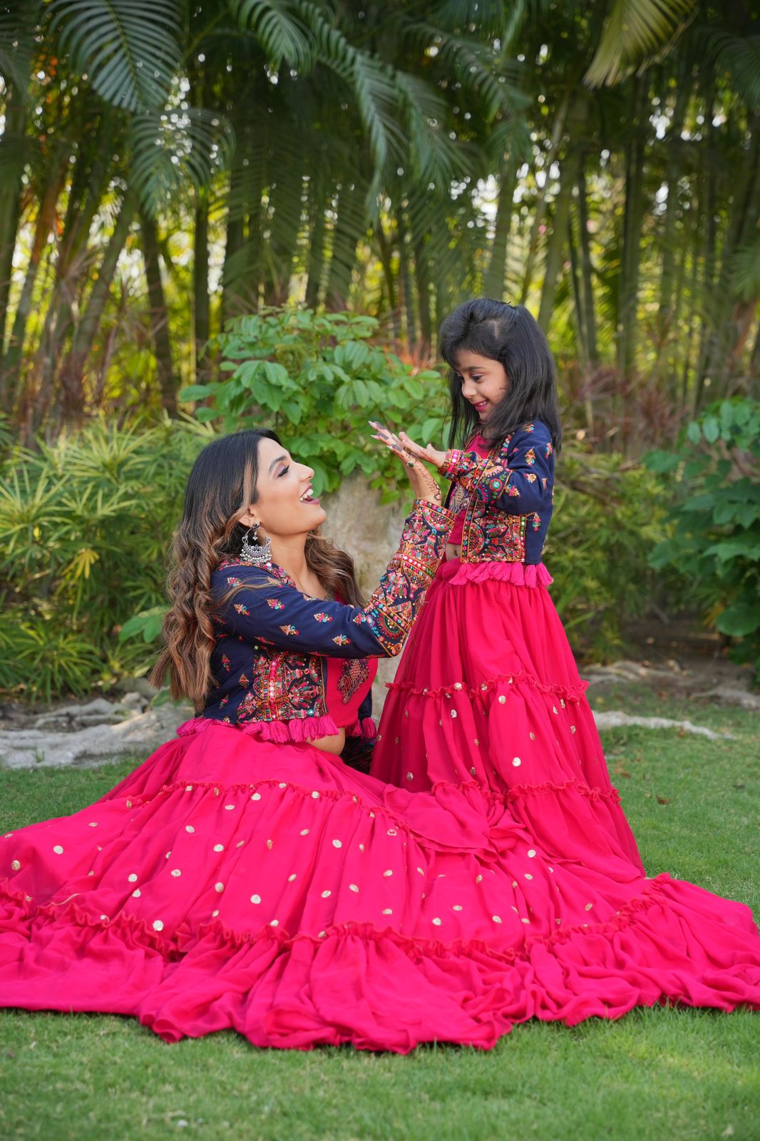 Red Mother-Daughter Lehenga Set – Boutique Nepal
