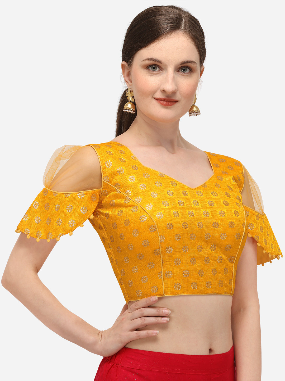 Stylish Yellow Color Printed Blouse