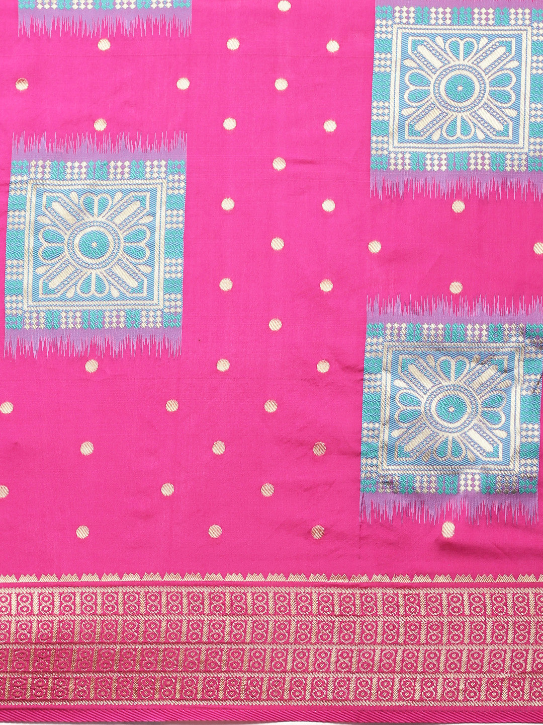 Amazing Pink And Blue Color Banarasi Silk Saree