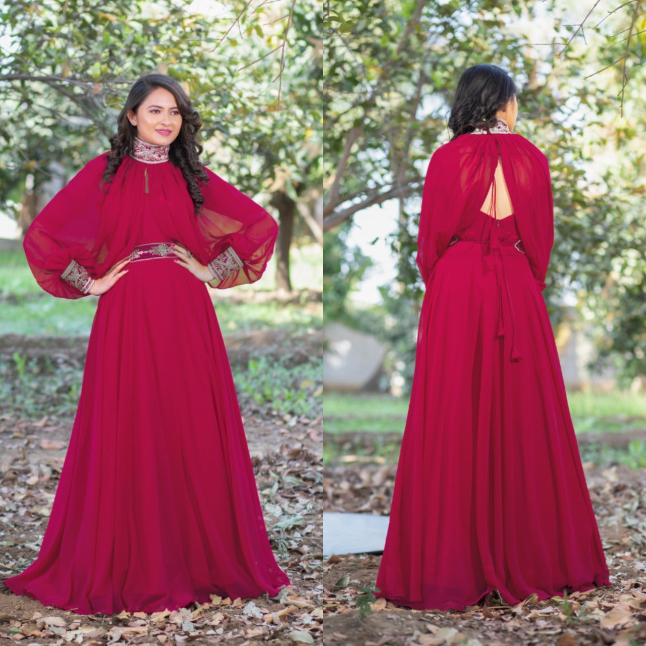 Royal Green and Gold Designer Poncho Gown in Mumbai at best price by K K  International - Justdial